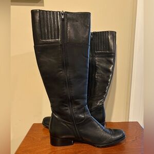Vaneli Black Heeled tall leather boot